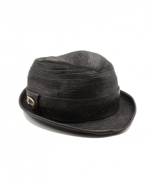 CHROME HEARTS（クロムハーツ）CHROME HEARTS (クロムハーツ) ストローハット ブラック サイズ:Lの古着・服飾アイテム