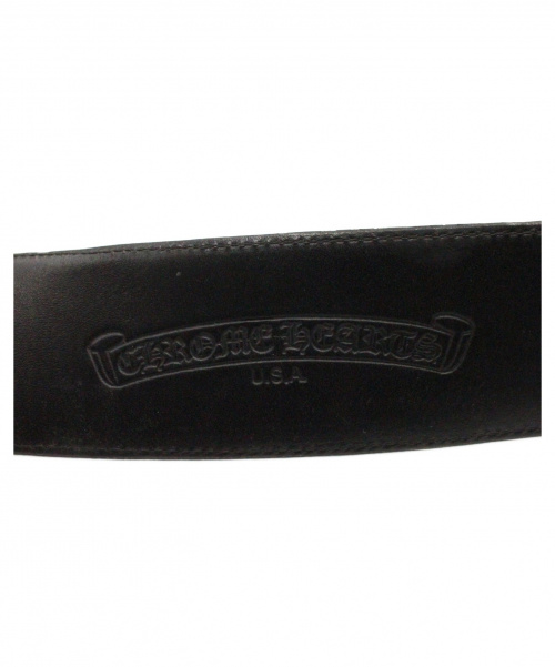 CHROME HEARTS（クロムハーツ）CHROME HEARTS (クロムハーツ) レザーベルト ブラック サイズ:36インチ SILVER925×レザーの古着・服飾アイテム