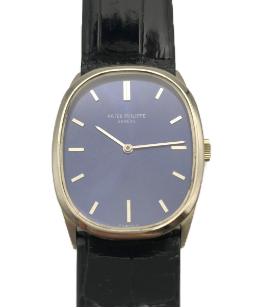 PATEK PHILIPPE（パテックフィリップ）PATEK PHILIPPE (パテックフィリップ) ゴールデンエリプス ブルー ゴールデンエリプス 3546 手巻き リストサイズ14cm～18cm 27×32mm　リダンダイヤルの古着・服飾アイテム