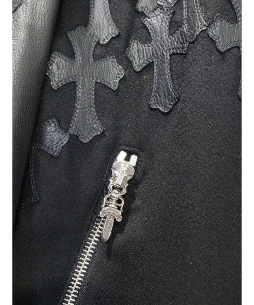 CHROME HEARTS（クロムハーツ）CHROME HEARTS (クロムハーツ) ヴァーシティジャケット ブラック サイズ:Ｌの古着・服飾アイテム