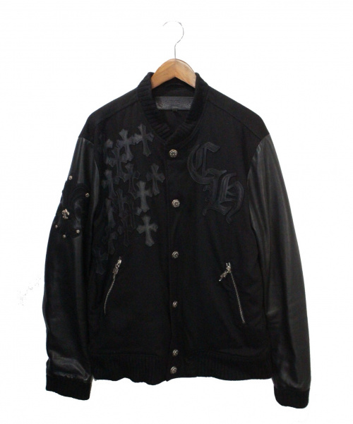 CHROME HEARTS（クロムハーツ）CHROME HEARTS (クロムハーツ) ヴァーシティジャケット ブラック サイズ:Ｌの古着・服飾アイテム