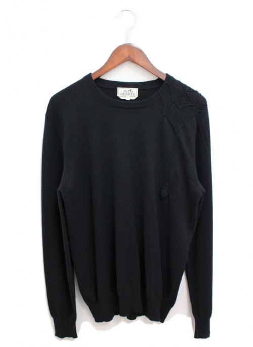 HERMES（エルメス）HERMES (エルメス) スパイダーニット ブラック サイズ:Mの古着・服飾アイテム