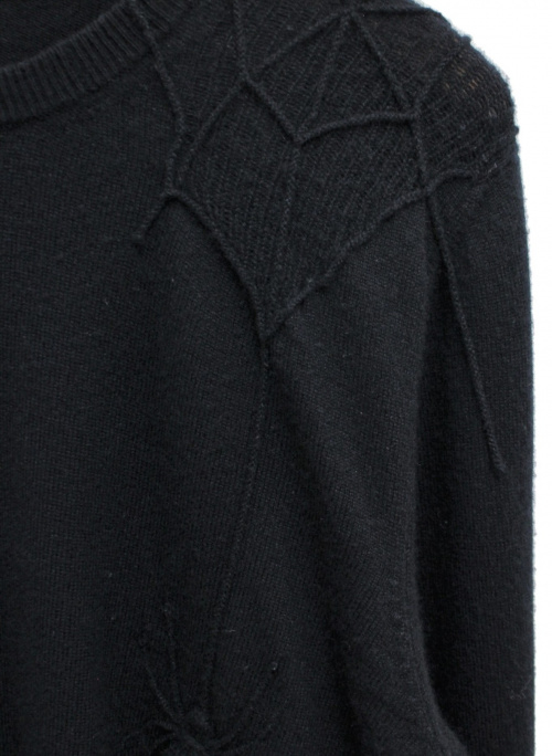 HERMES（エルメス）HERMES (エルメス) スパイダーニット ブラック サイズ:Mの古着・服飾アイテム