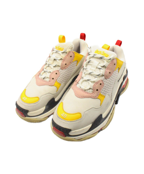 BALENCIAGA（バレンシアガ）BALENCIAGA (バレンシアガ) Triple S ホワイト×グレー×イエロー サイズ:40の古着・服飾アイテム