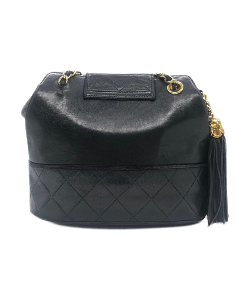 CHANEL（シャネル）CHANEL (シャネル) フリンジチェーンショルダーバッグ ブラック サイズ:- 1306892の古着・服飾アイテム