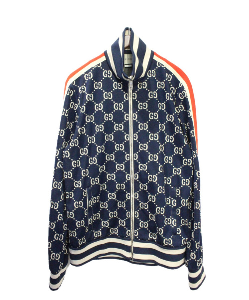 GUCCI（グッチ）GUCCI (グッチ) GGジャガードコットンジャケット ネイビー サイズ:Lの古着・服飾アイテム