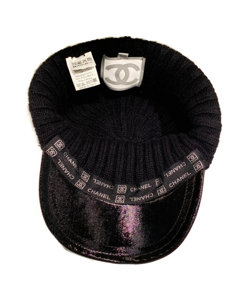 CHANEL（シャネル）CHANEL (シャネル) ココマークニットキャップ ブラック サイズ:ONE SIZE カシミヤの古着・服飾アイテム
