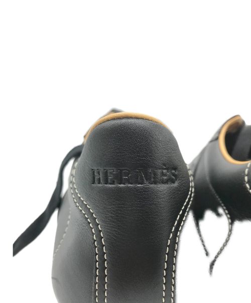HERMES（エルメス）HERMES (エルメス) クイックレザースニーカー ブラック サイズ:40 1/2の古着・服飾アイテム