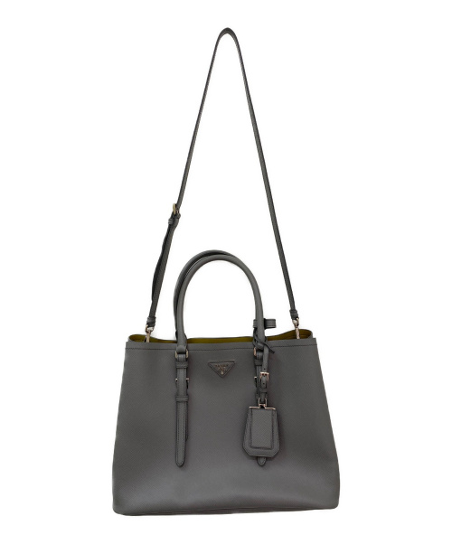 PRADA（プラダ）PRADA (プラダ) SAFFIANO CUIR/ハンドバッグ グレー サイズ:-の古着・服飾アイテム