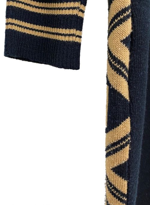 FENDI（フェンディ）FENDI (フェンディ) ニットワンピース ブラック×ベージュ サイズ:-の古着・服飾アイテム
