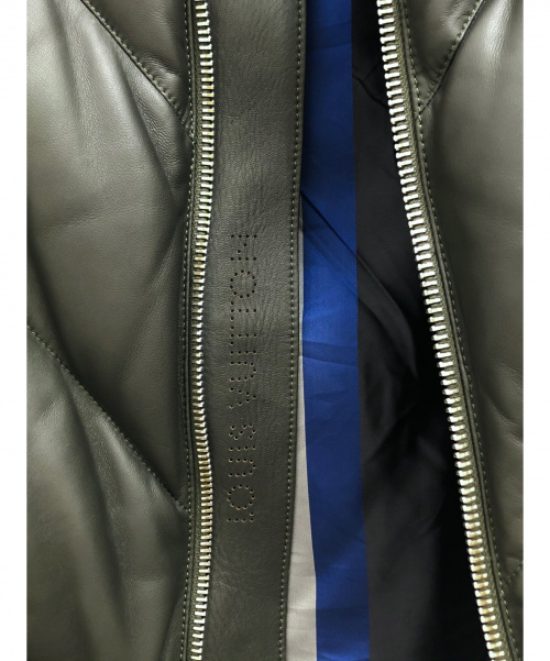 LOUIS VUITTON（ルイ ヴィトン）LOUIS VUITTON (ルイ ヴィトン) レザーフーデットダウンジャケット ダークブラウン サイズ:50 ラムレザーの古着・服飾アイテム