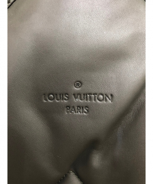 LOUIS VUITTON（ルイ ヴィトン）LOUIS VUITTON (ルイ ヴィトン) レザーフーデットダウンジャケット ダークブラウン サイズ:50 ラムレザーの古着・服飾アイテム