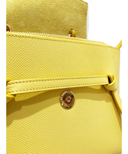 CELINE（セリーヌ）CELINE (セリーヌ) ベルトバッグナノ  イエロー グレインドカーフスキンの古着・服飾アイテム
