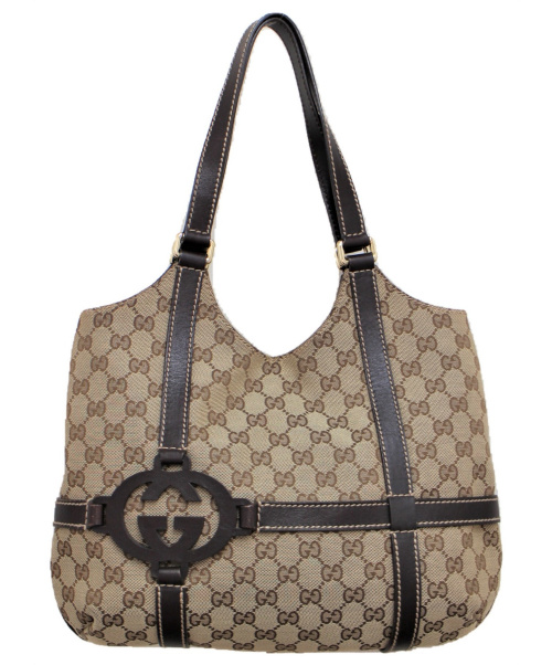 GUCCI（グッチ）GUCCI (グッチ) GGキャンバスショルダーバッグ ベージュ サイズ:-の古着・服飾アイテム
