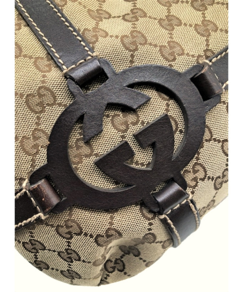 GUCCI（グッチ）GUCCI (グッチ) GGキャンバスショルダーバッグ ベージュ サイズ:-の古着・服飾アイテム