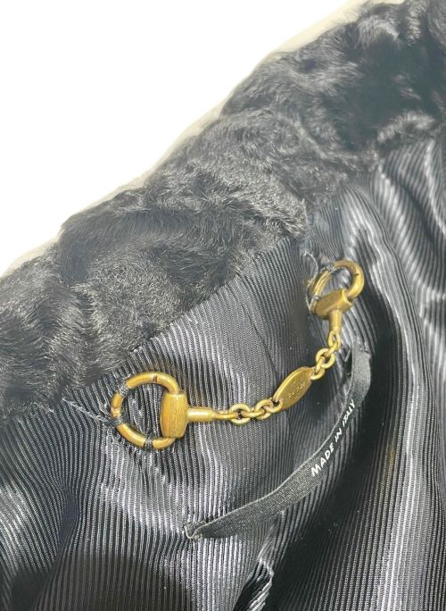 GUCCI（グッチ）GUCCI (グッチ) ダブルブレストコート ブラック×ゴールド サイズ:36の古着・服飾アイテム