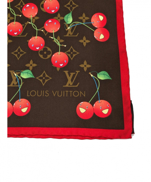 LOUIS VUITTON（ルイ ヴィトン）LOUIS VUITTON (ルイ ヴィトン) モノグラムチェリー シルクスカーフ ブラウン サイズ:- モノグラムの古着・服飾アイテム