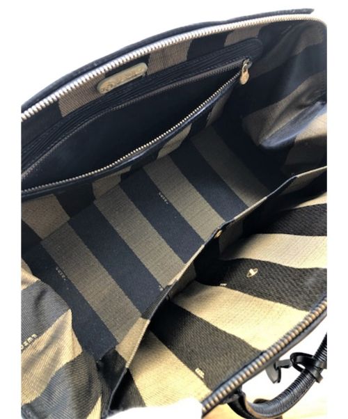 FENDI（フェンディ）FENDI (フェンディ) ペカン柄バニティハンドバッグ ブラック×ブラウン サイズ:-の古着・服飾アイテム