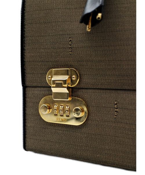 FENDI（フェンディ）FENDI (フェンディ) ペカン柄バニティハンドバッグ ブラック×ブラウン サイズ:-の古着・服飾アイテム