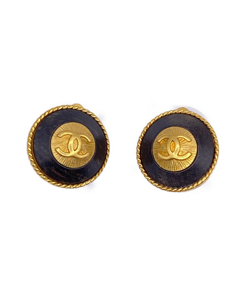 CHANEL（シャネル）CHANEL (シャネル) ココマークイヤリング ゴールド×ウッド調 サイズ:-の古着・服飾アイテム