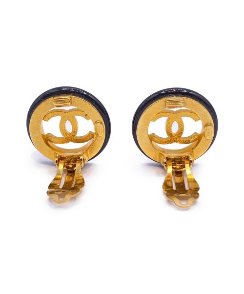 CHANEL（シャネル）CHANEL (シャネル) ココマークイヤリング ゴールド×ブラック サイズ:-の古着・服飾アイテム