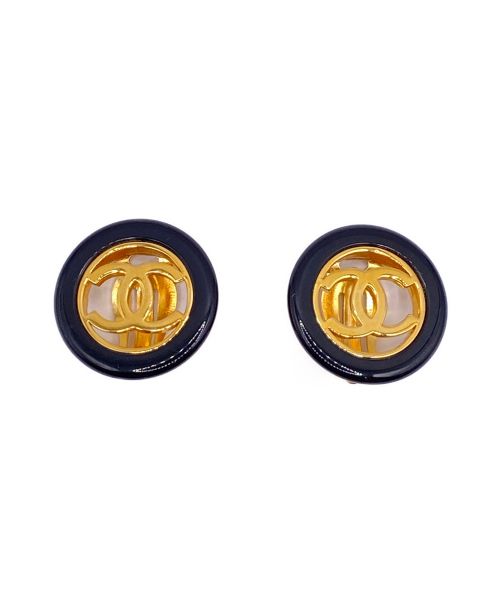 CHANEL（シャネル）CHANEL (シャネル) ココマークイヤリング ゴールド×ブラック サイズ:-の古着・服飾アイテム