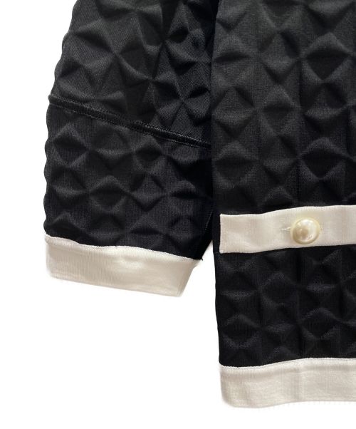 CHANEL（シャネル）CHANEL (シャネル) 5分袖ノーカラージャケット ホワイト×ブラック サイズ:34の古着・服飾アイテム