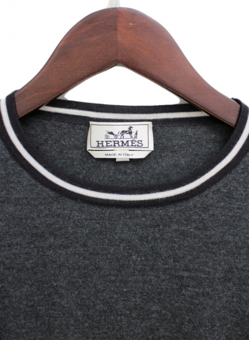 HERMES（エルメス）HERMES (エルメス) カシミヤニット グレー サイズ:Mの古着・服飾アイテム