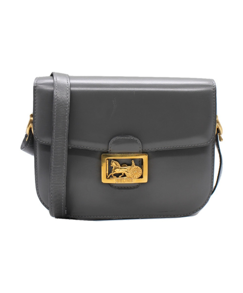 CELINE（セリーヌ）CELINE (セリーヌ) 馬車金具ショルダーバッグ グレー サイズ:- T.07の古着・服飾アイテム