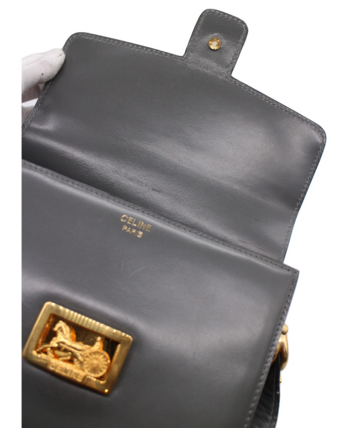 CELINE（セリーヌ）CELINE (セリーヌ) 馬車金具ショルダーバッグ グレー サイズ:- T.07の古着・服飾アイテム