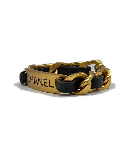 CHANEL（シャネル）CHANEL (シャネル) チェーンブレスレット ゴールド×ブラック サイズ:- ゴールドの古着・服飾アイテム