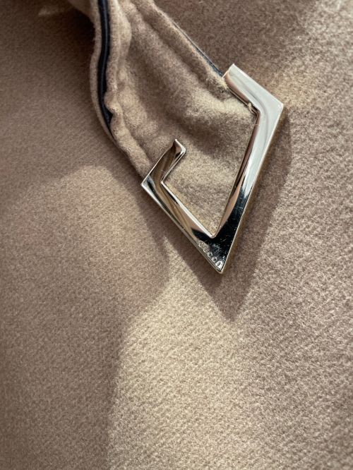 GUCCI（グッチ）GUCCI (グッチ) カシミヤ混ベルテッドコート キャメル サイズ:38の古着・服飾アイテム