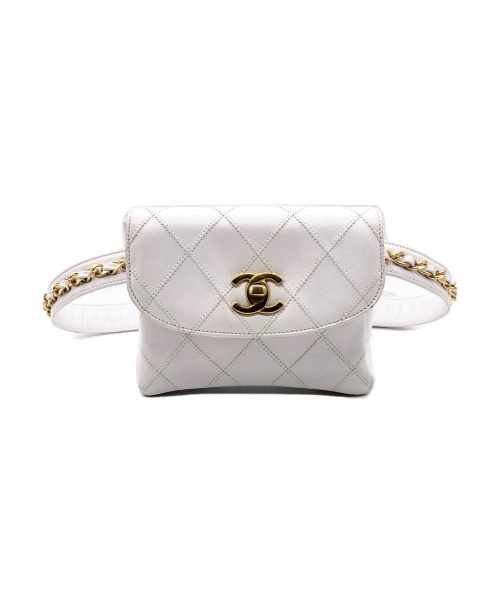 CHANEL（シャネル）CHANEL (シャネル) ビコローレ ウエストポーチ ホワイト サイズ:- ビコローレ ラムスキン ■の古着・服飾アイテム