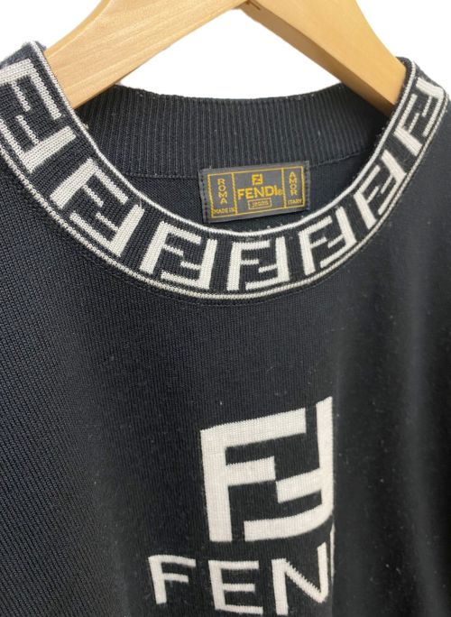 FENDI（フェンディ）FENDI (フェンディ) 半袖ロゴニット ブラック サイズ:-の古着・服飾アイテム