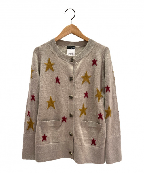 CHANEL（シャネル）CHANEL (シャネル) カシミヤ混スターカーディガン ベージュ サイズ:36 パリダラスコレクションの古着・服飾アイテム