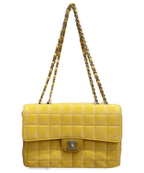 CHANEL（シャネル）CHANEL (シャネル) ダブルチェーンショルダーバッグ イエロー サイズ:25の古着・服飾アイテム