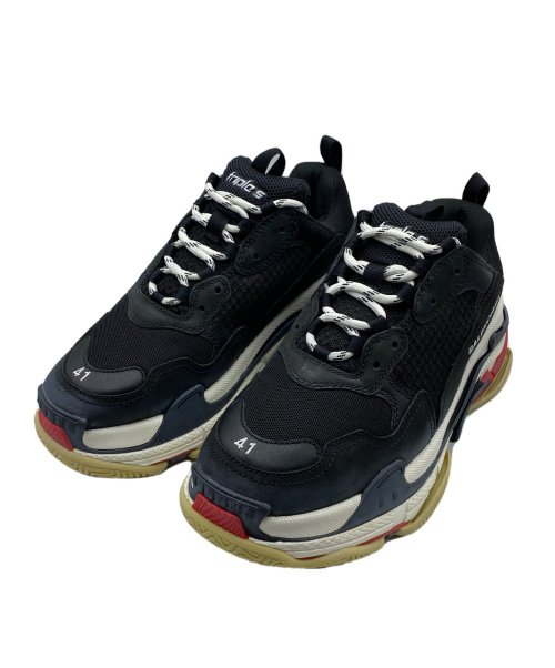 BALENCIAGA（バレンシアガ）BALENCIAGA (バレンシアガ) TRIPLE S TRAINERS ブラック×ホワイト サイズ:41 533882の古着・服飾アイテム