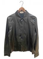 HERMESエルメス）の古着「レザーシャツ」｜ブラック