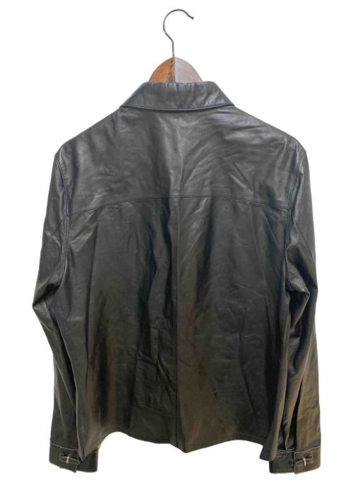 HERMES（エルメス）HERMES (エルメス) レザーシャツ ブラック サイズ:50の古着・服飾アイテム