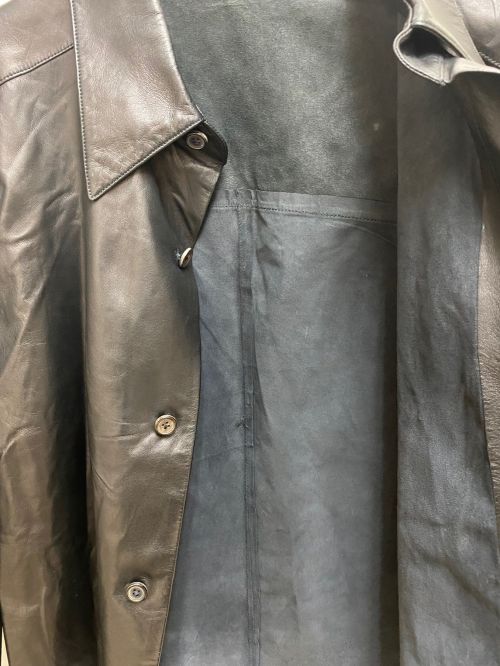 HERMES（エルメス）HERMES (エルメス) レザーシャツ ブラック サイズ:50の古着・服飾アイテム