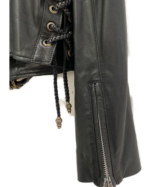 CHROME HEARTS（クロムハーツ）CHROME HEARTS (クロムハーツ) JJ DEANライダースジャケット ブラック サイズ:L レザーの古着・服飾アイテム