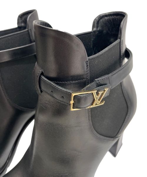 LOUIS VUITTON（ルイ ヴィトン）LOUIS VUITTON (ルイ ヴィトン) レザーブーティ ブラック サイズ:34 1/2の古着・服飾アイテム