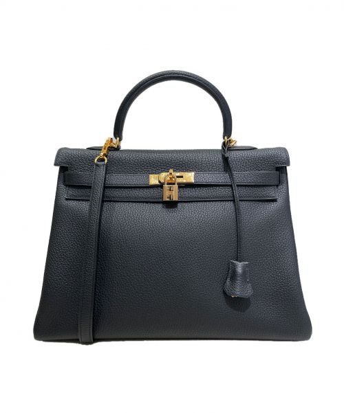 HERMES（エルメス）HERMES (エルメス) ケリー35 ブラック サイズ:35 トゴ　ゴールド金具　□F刻印の古着・服飾アイテム