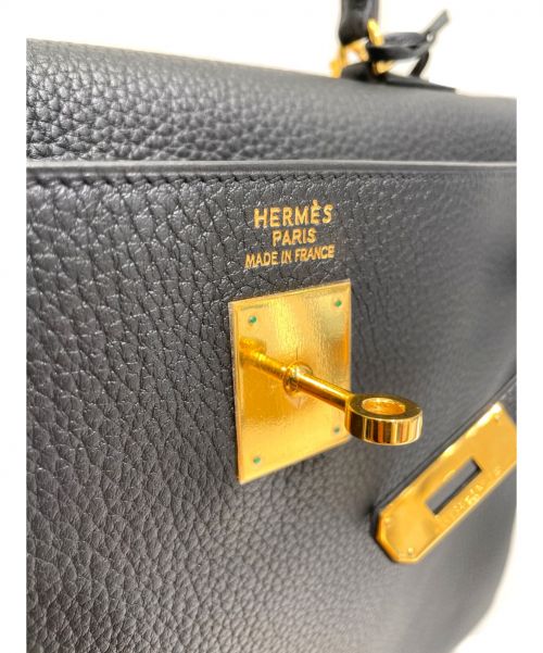 HERMES（エルメス）HERMES (エルメス) ケリー35 ブラック サイズ:35 トゴ　ゴールド金具　□F刻印の古着・服飾アイテム
