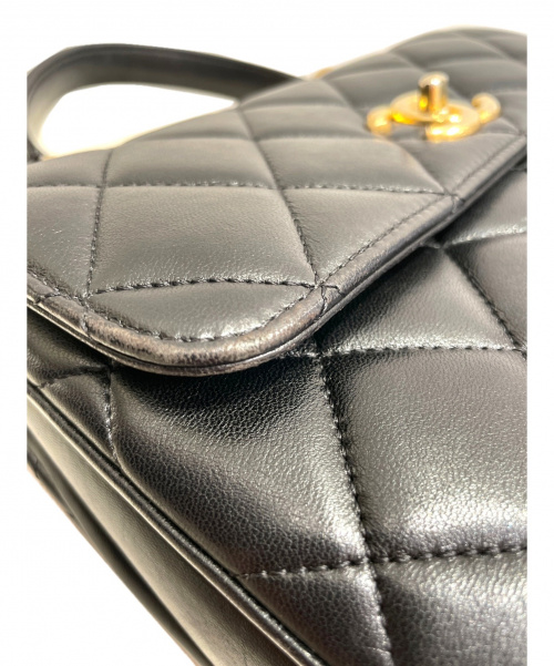 CHANEL（シャネル）CHANEL (シャネル) トップハンドルフラップバッグ ブラック サイズ:-の古着・服飾アイテム