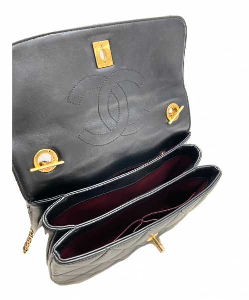 CHANEL（シャネル）CHANEL (シャネル) トップハンドルフラップバッグ ブラック サイズ:-の古着・服飾アイテム
