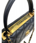 中古・古着 CHANEL (シャネル) トップハンドルフラップバッグ ブラック サイズ:-：398000円