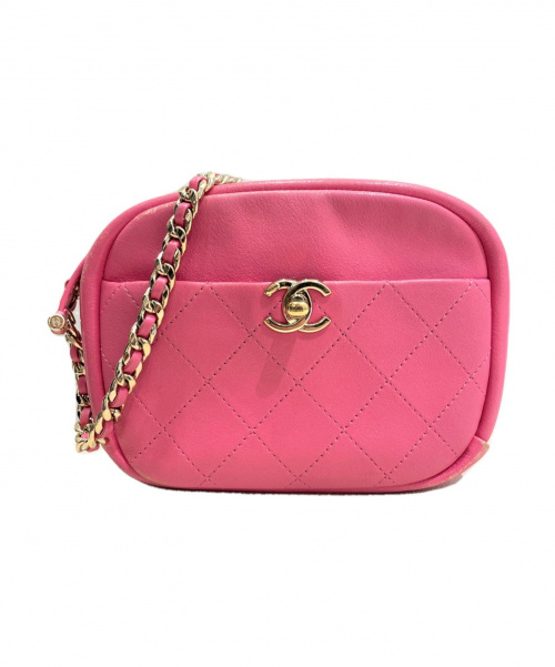 CHANEL（シャネル）CHANEL (シャネル) チェーンショルダーバッグ ピンク サイズ:20 マトラッセ 　シャンパンゴールド金具の古着・服飾アイテム