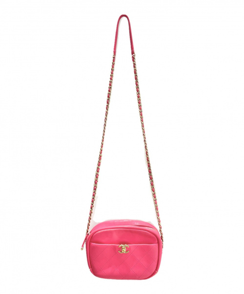 CHANEL（シャネル）CHANEL (シャネル) チェーンショルダーバッグ ピンク サイズ:20 マトラッセ 　シャンパンゴールド金具の古着・服飾アイテム