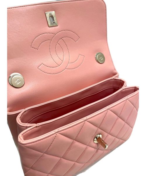 CHANEL（シャネル）CHANEL (シャネル) トップハンドルフラップバッグ ピンク サイズ:-の古着・服飾アイテム